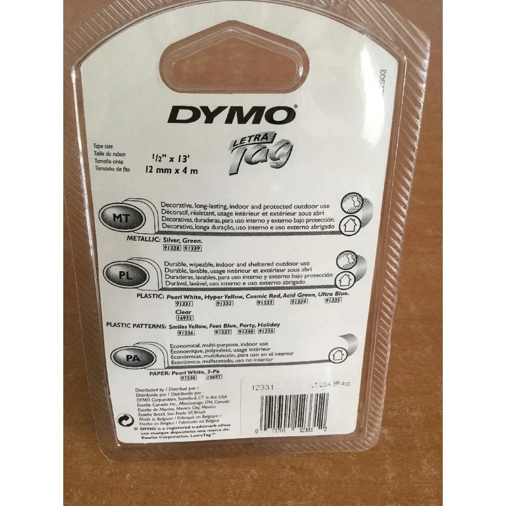 Dymo LetraTag Tape Label 3 Pack 1/2